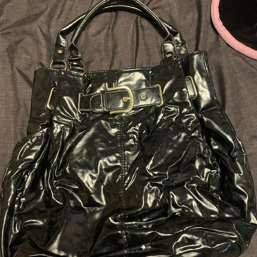 Black leather purse